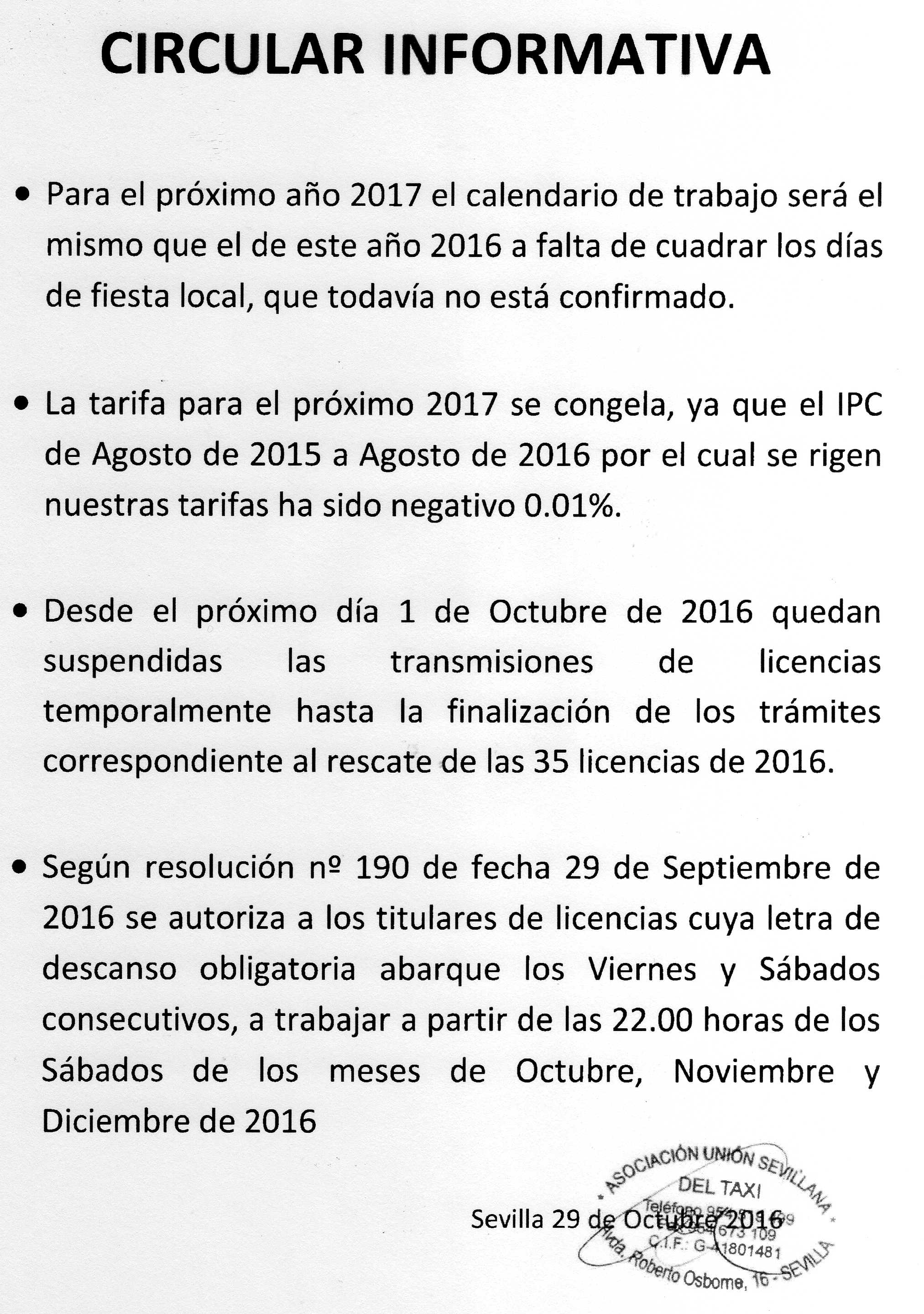CIRCULAR INFO