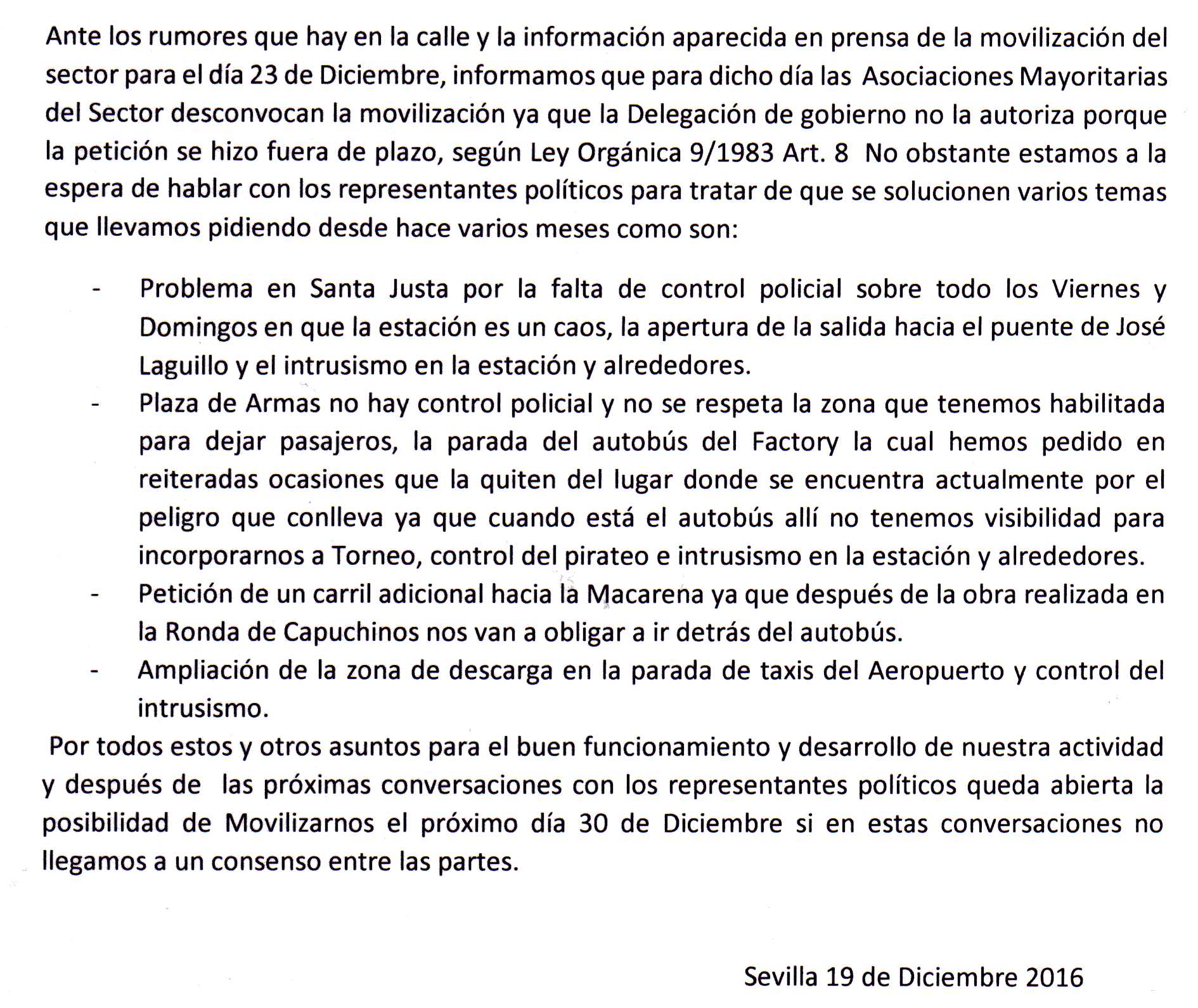comunicado gremial
